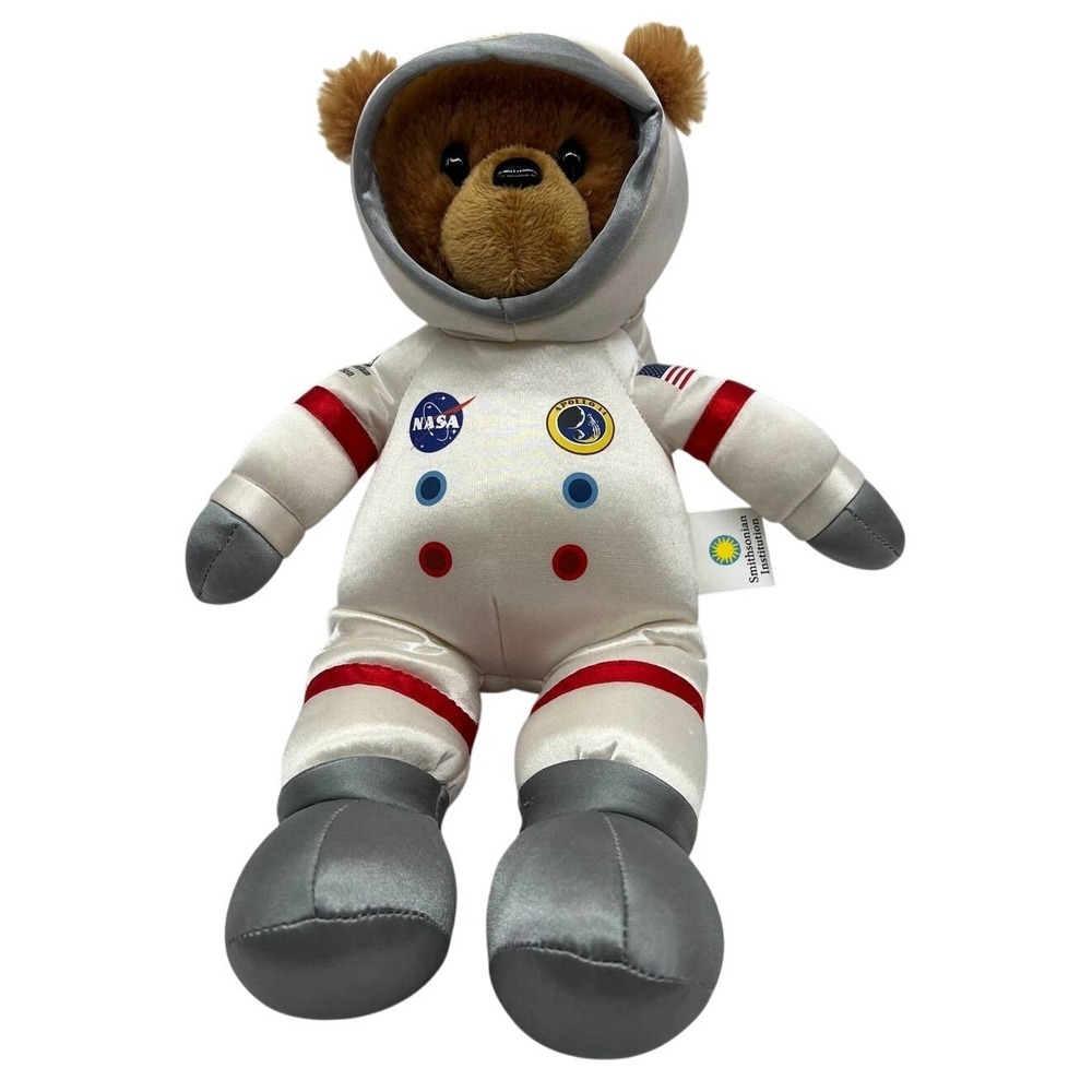 Smithsonian NASA Astronaut Bear Plush Apollo 11 Space Suit Toy White Teddy Bear